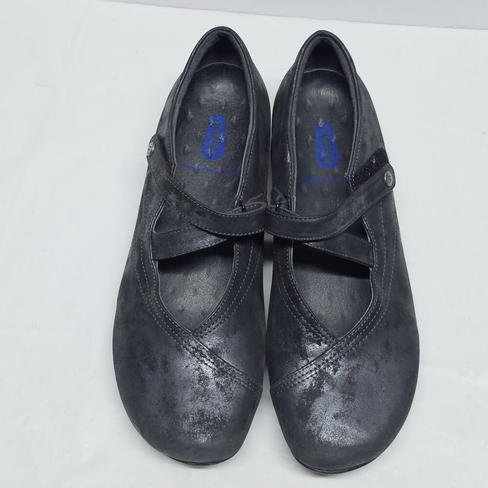 Wolky Womens Passion Mary Jane Shoes Size 40 9 Pewter Leather Flats Loafer Comfy